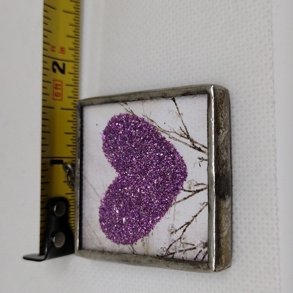 Jewel Kade Amour‎ Purple Heart Pewter Pendant Charm - Picture 3 of 4